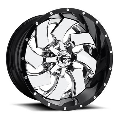 Cleaver D240, 20x9 Wheel with 6 on 135 and 6 on 5.5 Bolt Pattern - Chrome with Gloss Black Lip - FUEL Off-Road D24020909850