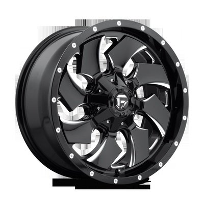 Cleaver D574 Wheel, 20x10 with 5 on 4.5/5 on 5 Bolt Pattern - Gloss Black Milled - FUEL Off-Road D57420002647