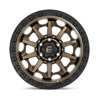 FUEL Off-Road D696 Covert Wheel, 18x9 With 8 On 6.5 Bolt Pattern - Matte Bronze Black Bead Ring - D69618908250