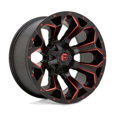 FUEL Off-Road D787 Assault Wheel, 17x9 With 6x135/5.5 Bolt Pattern - Matte Black Red Milled - D78717909845