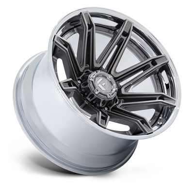 FUEL Off-Road Brawl FC401AP Wheel, 22x12 With 6 On 135 Bolt Pattern - Platinum W/ Chrome Lip - FC401AP22126344N