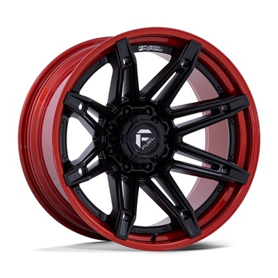 FUEL Off-Road Brawl FC401MQ Wheel, 22x12 With 8 On 170 Bolt Pattern - Matte Black W/ Candy Red Lip - FC401MQ22128744N