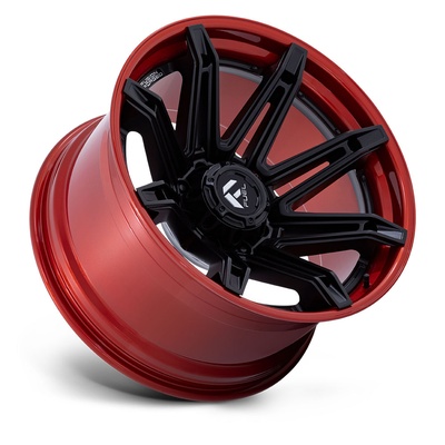 FUEL Off-Road Brawl FC401MQ Wheel, 22x12 With 8 On 170 Bolt Pattern - Matte Black W/ Candy Red Lip - FC401MQ22128744N