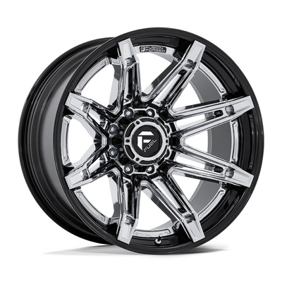 FUEL Off-Road Brawl FC401PB Wheel, 24x12 With 8 On 170 Bolt Pattern - Chrome W/ Gloss Black Lip - FC401PB24128744N