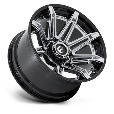 FUEL Off-Road Brawl FC401PB Wheel, 24x12 With 6 On 5.5 Bolt Pattern - Chrome W/ Gloss Black Lip - FC401PB24126844N