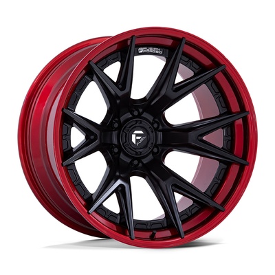 FUEL Off-Road Catalyst FC402MQ Wheel, 20x10 With 6 On 5.5 Bolt Pattern - Matte Black W/ Candy Red Lip - FC402MQ20106818N