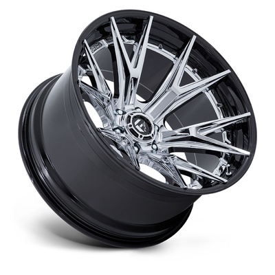 FUEL Off-Road Catalyst FC402PB Wheel, 24x12 With 6 On 5.5 Bolt Pattern - Chrome W/ Gloss Black Lip - FC402PB24126844N