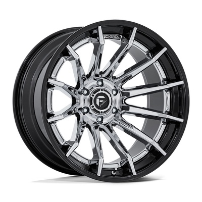 FUEL Off-Road Burn FC403PB Wheel, 20x10 With 6 On 5.5 Bolt Pattern - Chrome W/ Gloss Black Lip - FC403PB20106818N