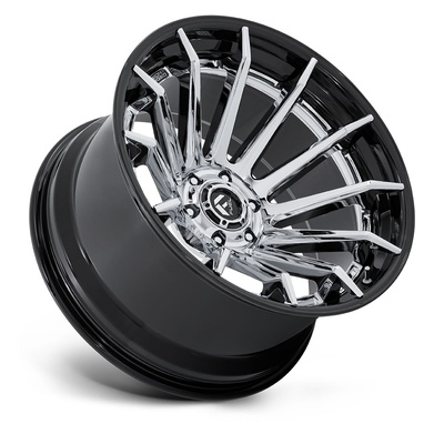 FUEL Off-Road Burn FC403PB Wheel, 20x10 With 6 On 5.5 Bolt Pattern - Chrome W/ Gloss Black Lip - FC403PB20106818N