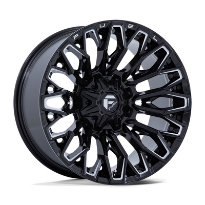 FUEL Off-Road Strike Wheel, 22x10 With 5 On 127 And 5 On 139.7 Bolt Pattern - Gloss Black Milled - FC865BE22108318N