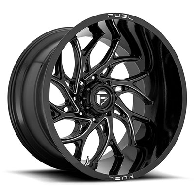 FUEL Off-Road D741 Runner Wheel, 24x14 With 8 On 180 Bolt Pattern - Black / Milled - D74124401845
