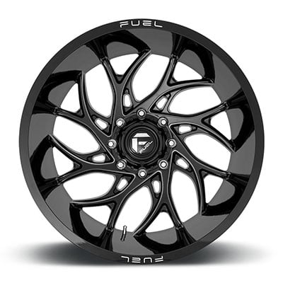 FUEL Off-Road Runner D741 Wheel, 20x8.25 With 8 On 6.5 Bolt Pattern - Black / Milled - D74120828D