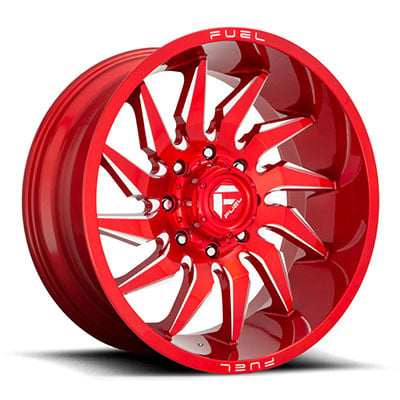 FUEL Off-Road D745 Saber Wheel, 20x10 With 6 On 135 Bolt Pattern - Red / Milled - D74520008947
