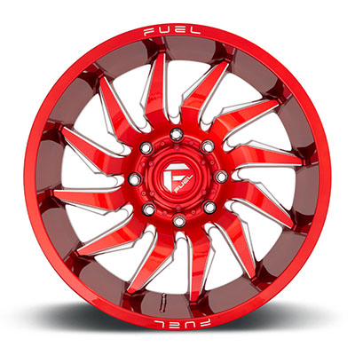 FUEL Off-Road D745 Saber Wheel, 20x9 With 8 On 6.5 Bolt Pattern - Red / Milled - D74520908250