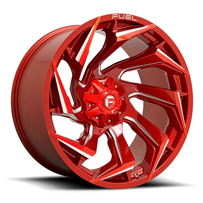 FUEL Off-Road D754 Reaction Wheel, 20x9 With 8 On 6.5 Bolt Pattern - Red / Milled - D75420908250