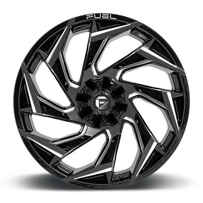 FUEL Off-Road Reaction D753 Wheel, 20x9 With 8 On 180 Bolt Pattern - Black / Milled - D75320901857