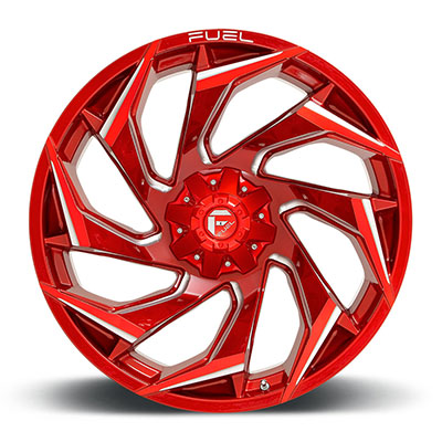 FUEL Off-Road Reaction D754 Wheel, 18x9 With 6 On 135/6 On 5.5 Bolt Pattern - Red / Milled - D75418909850