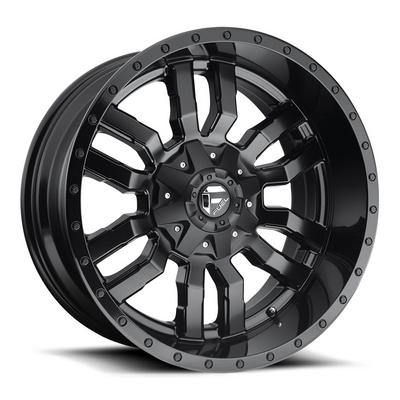 Sledge D595 Wheel, 24x14 with 5 on 5/5 on 5.5 Bolt Pattern - Black Milled - FUEL Off-Road D59524405745