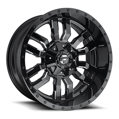FUEL Off-Road Wheels Sledge D595, 17x9 With 5 On 4.5 / 5 On 5 Bolt Pattern - Black Milled - D59517902645