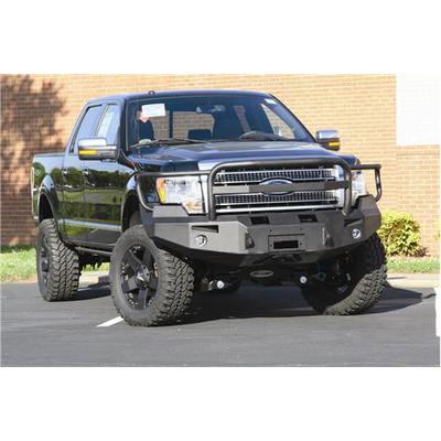 Fab Fours Grille Guard Heavy Duty Winch Front Bumper With Lights And D-ring Mounts (Bare) - FF09-H1950-B