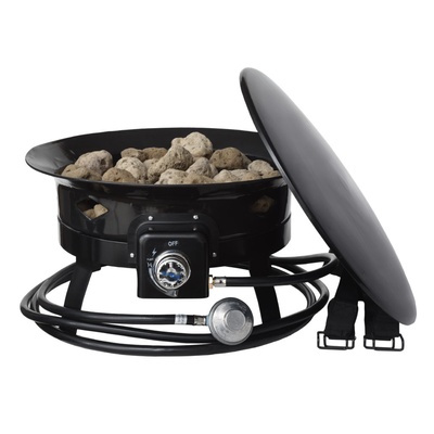 Flame King Outdoor Portable Propane Gas 19 Fire Pit Bowl With Self Igniter, Cover, And Carry Straps - FKG6501D
