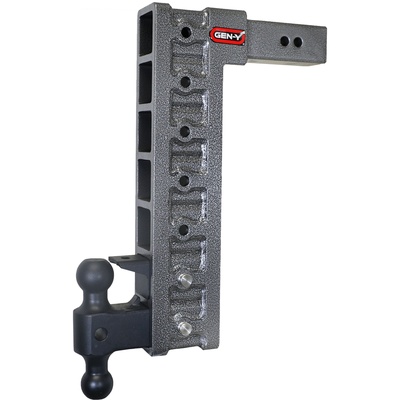 GEN-Y Mega-Duty 2.5 Shank 18 Drop 3K TW 21K Hitch With Dual-Ball Mount, Pintle Lock, And Stabilizer Kit - GH-627