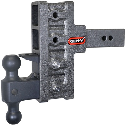 GEN-Y Mega-Duty 2.5 Offset Shank 3 Rise, 6 Drop 3K TW 21K Hitch With Dual-Ball Mount And Pintle Lock - GH-924