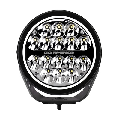 Go Rhino Blackout Series 7 Maxround LED Driving Light With Daytime Running Lights - 750800711DRS