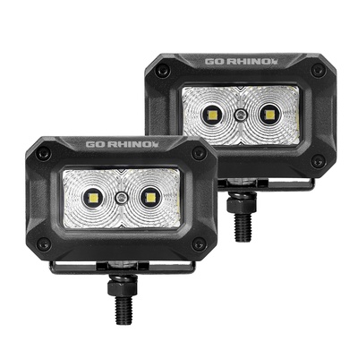 Go Rhino Bright Series Pair Of 3x2 Rectangle Flood Light Kit - 751003023FBS