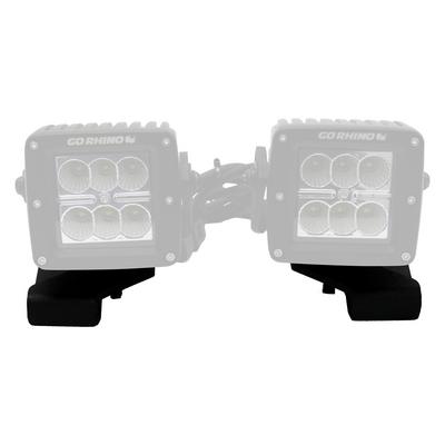 Go Rhino Center Hood Mounts For 3-inch Cube Lights (Black) - 732230T