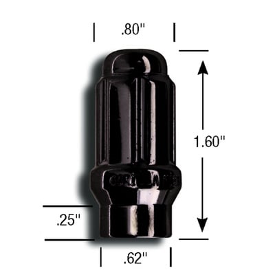 Gorilla Automotive 24-Piece 12mmx1.50 Spline Lug Nut Kit (Black) - K6CES-12150BGR