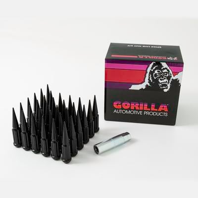 Gorilla Automotive 32-Piece 14mmx2.0 Spike Lug Nut Kit (Black) - SPK8-14200B