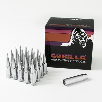 Gorilla Automotive 20-Piece 12mmx1.5 Spike Lug Nut Kit (Chrome) - SPK5-12150