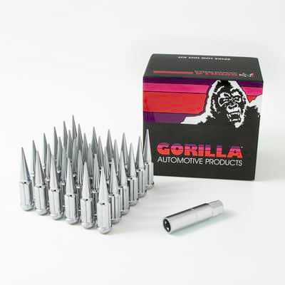 Gorilla Automotive 32-Piece 14mmx2.0 Spike Lug Nut Kit (Chrome) - SPK8-14200