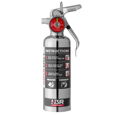 Image of H3R Performance 1 lb. MaxOut Dry Chemical Fire Extinguisher (Chrome) - MX100C