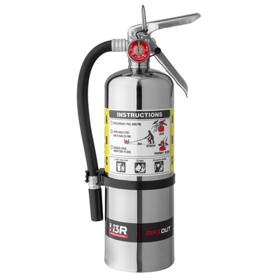 H3R Performance MaxOut 5 Lb Dry Chemical Fire Extinguisher (Chrome) - MX500C