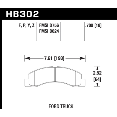 Hawk Performance Disc Brake Pads - HB302F.700