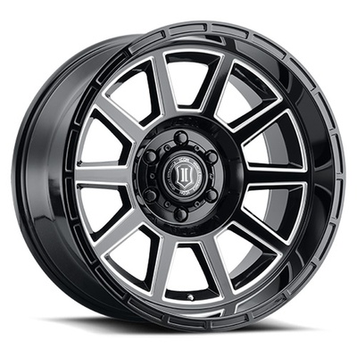 ICON Alloys Recoil Wheel, 20x10 With 6 On 135 Bolt Pattern - Gloss Black Milled Spokes - 6220106345GBMW