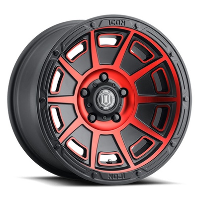 ICON Alloys Victory Wheel, 17x8.5 With 6 On 135 Bolt Pattern - Satin Black With Red Tint - 3017856350SBRT