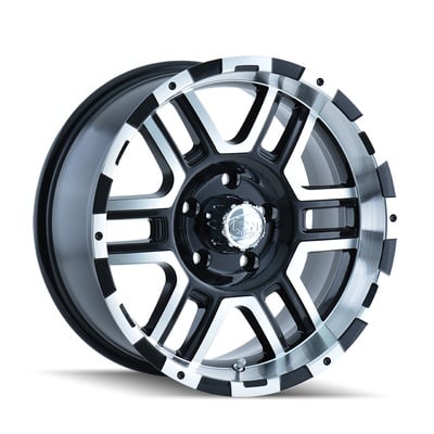 Ion Wheels 179 Series, 16x8 Wheel With 8x6.5 Bolt Pattern - Black/Machined Face/Machined - 179-6881B