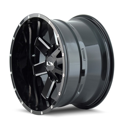 Ion Wheels 141 Series, 17x9 Wheel With 5x5 And 5x5.5 Bolt Pattern - Gloss Black/Milled - 141-7952M