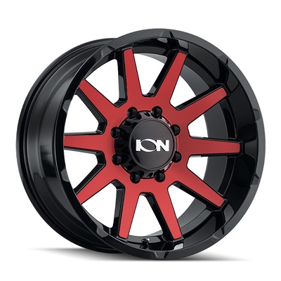 Ion 143 Wheel, 20x10 With 8 On 180 Bolt Pattern - Gloss Black/Red Machined - 143-2178BTR