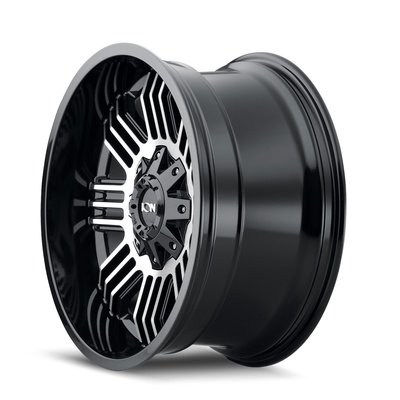 Ion 144 Wheel, 20x10 With 5 On 127/139.7 Bolt Pattern - Black/Machined - 144-2152B