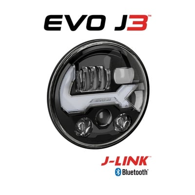 JW Speaker 12V DOT EVO J3 LED High/Low Beam Heated Headlight W/ Built In Turn Signal - Graphite - Single LH Light - 0556471