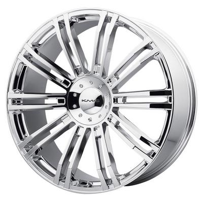 KMC D2, 22x9.5 Wheel With 6 On 135 And 6 On 5.5 Bolt Pattern - Chrome - KM67722966235