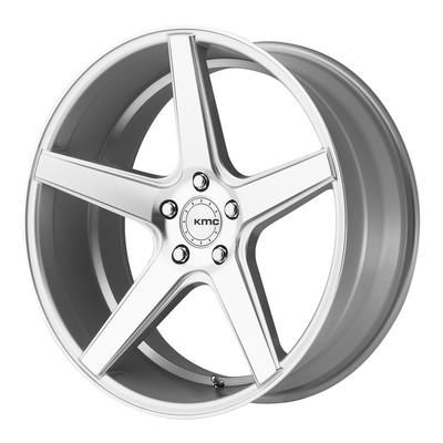 District KM685, 20x10.5 Wheel With 5 On 4.5 Bolt Pattern - Silver Machined