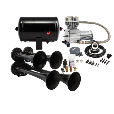 Kleinn Train Horns Complete Quad Air Horn Package With 130 PSI Sealed Air System - HK4-1