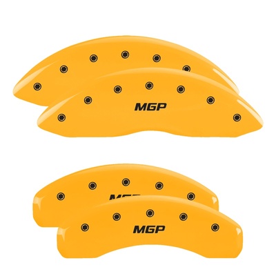 MGP Front And Rear Brake Caliper Covers (Yellow Finish, Black MGP) - 10008SMGPYL