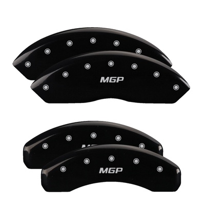 MGP Front And Rear Brake Caliper Covers (Black Finish, Silver MGP) - 10041SMGPBK
