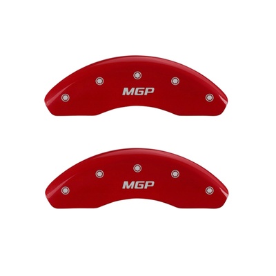 MGP Front Brake Caliper Covers (Red Finish, Silver MGP) - 10199FMGPRD